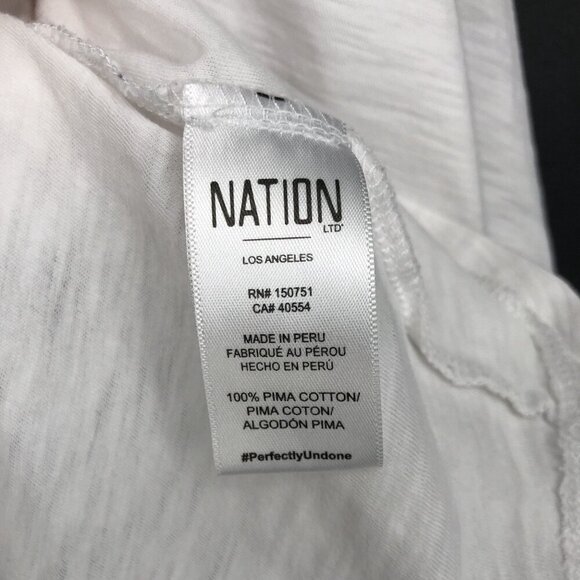 Nation LTD Women's Puff Sleeve Pima Cotton Blouse XS White Regency Heritage - Picture 4 of 10